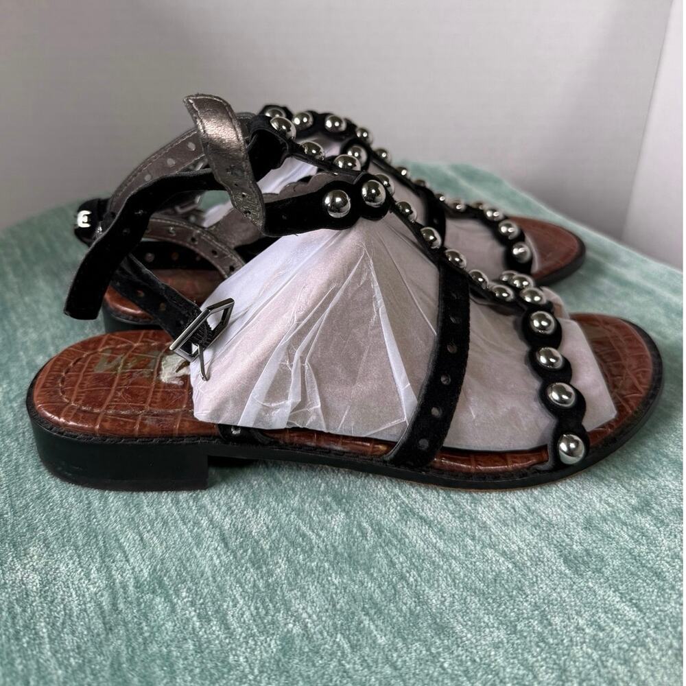 Sam Edelman Eavan Studded Gladiator Sandals Black SZ 6 Festival Boho Edgy Summer - Picture 4 of 7